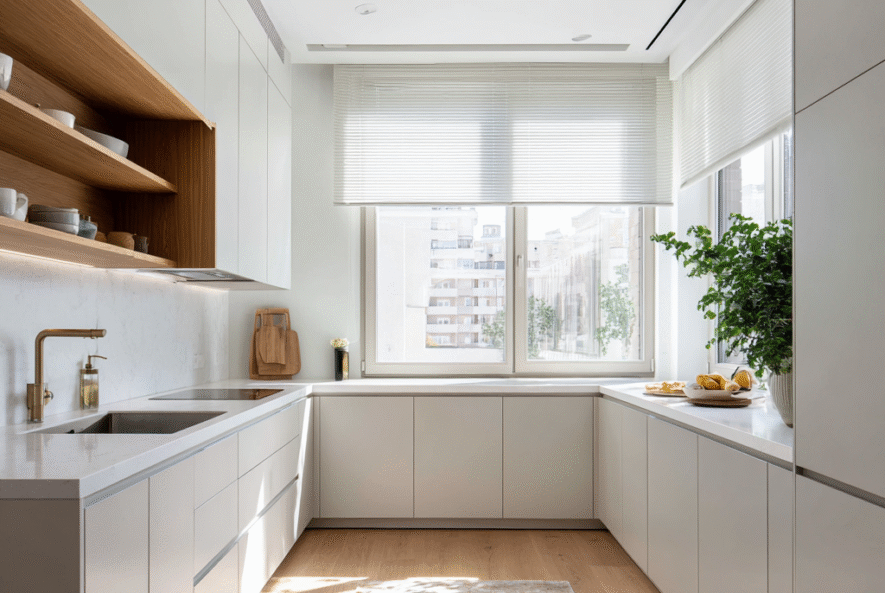 Modern kitchen with new counter tops.
