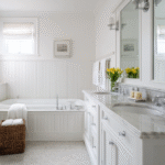 Background of remodeled bath.